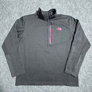 The North Face Men's XL 1/4-Zip Fleece Pullover‎ – Gray w/ Red Accents